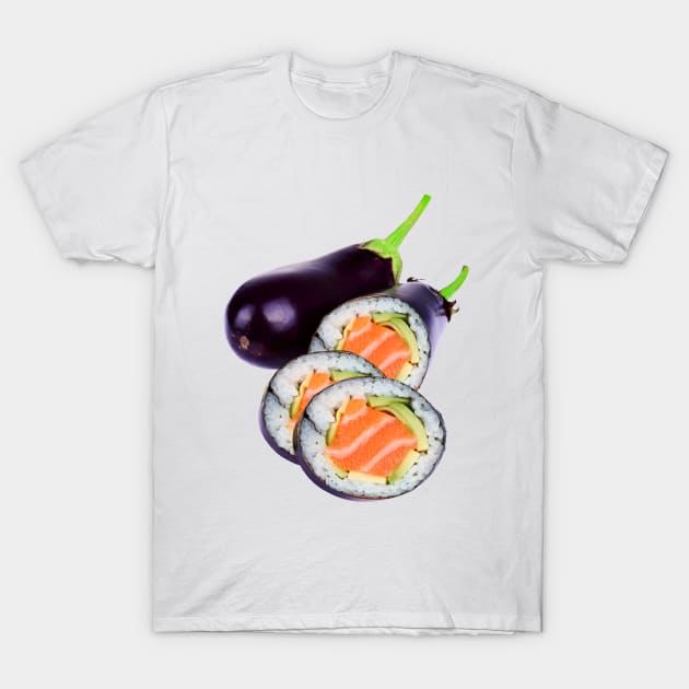 Eggplant sushi T-Shirt by igorkalatay